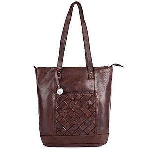 Women’S Hand Painted Genuine Textured Medium Frame Satchel Crimson Garden